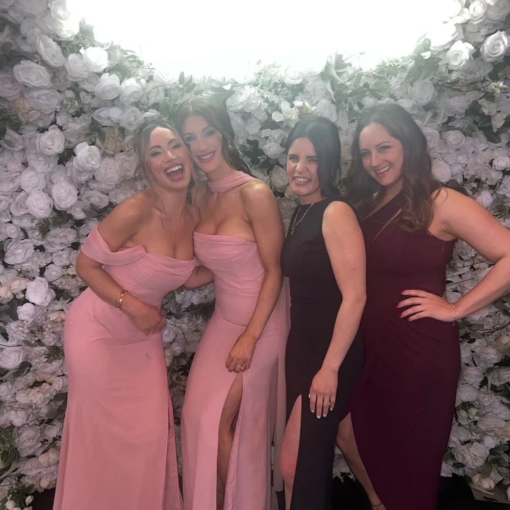 Azazie Saige Rosette Chiffon Gown - Picture 5 of 12